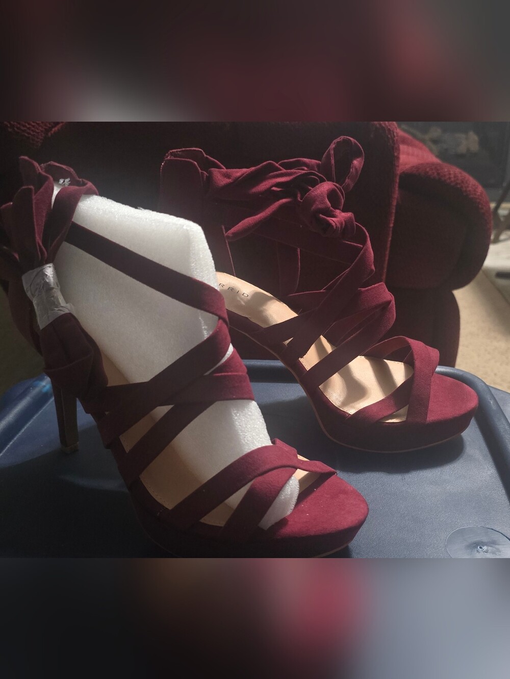 Torrid Burgundy Strappy Lace-Up High Heel Sandals Womens Size 11.5